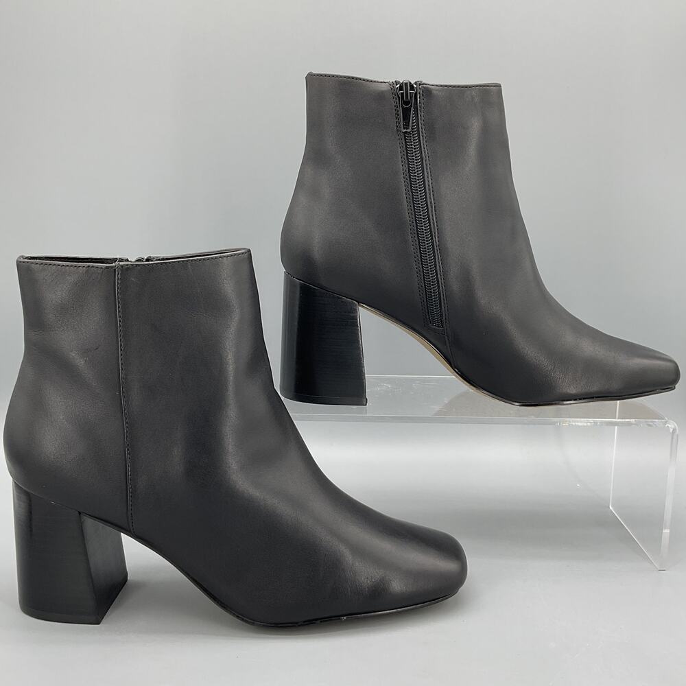 NEW Bella Vita Women’s Wilma Square Toe Ankle Boots Black Size 9.5W